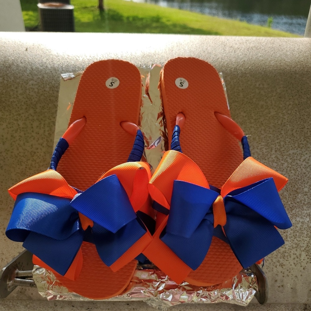 Custom designed flip flops.